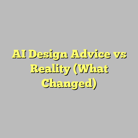 AI Design Advice vs Reality (What Changed)