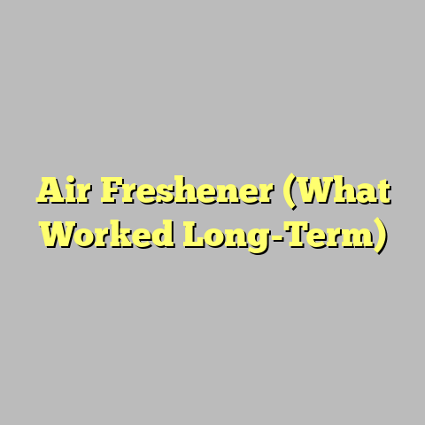 Air Freshener (What Worked Long-Term)