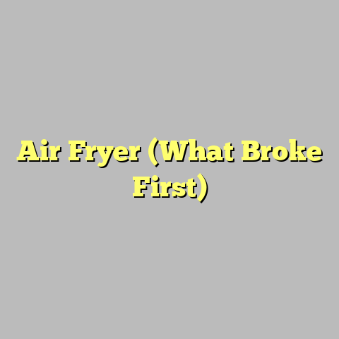 Air Fryer (What Broke First)