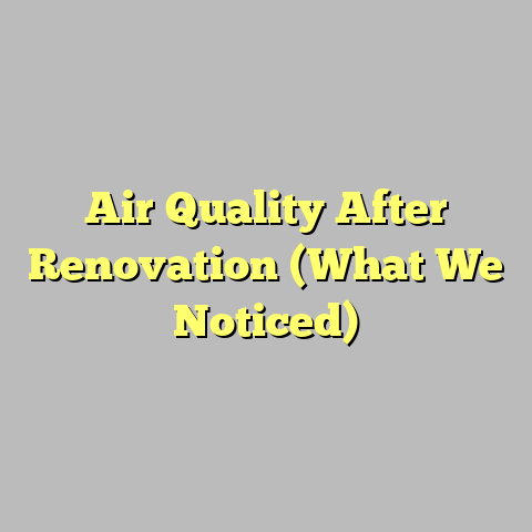 Air Quality After Renovation (What We Noticed)