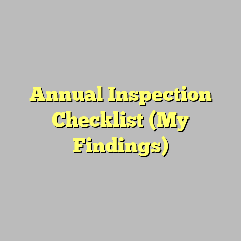 Annual Inspection Checklist (My Findings)