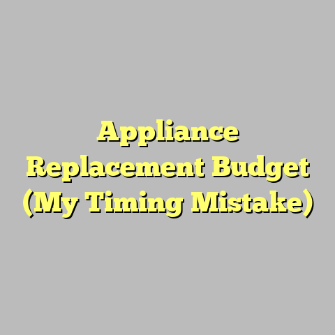 Appliance Replacement Budget (My Timing Mistake)