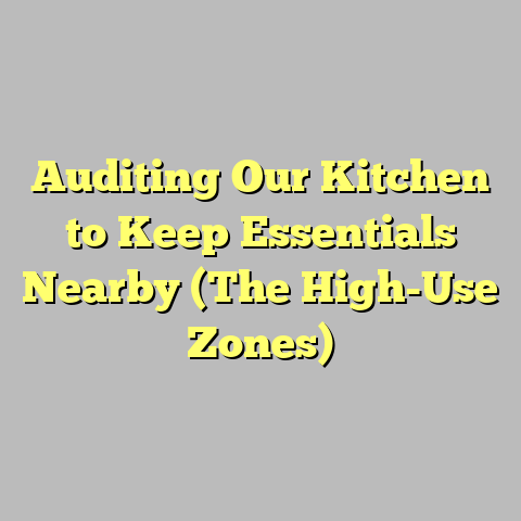 Auditing Our Kitchen to Keep Essentials Nearby (The High-Use Zones)