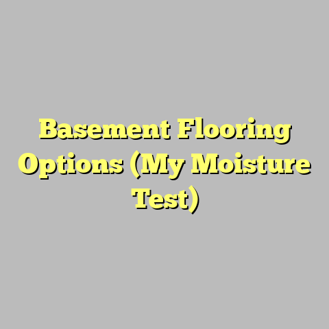 Basement Flooring Options (My Moisture Test)