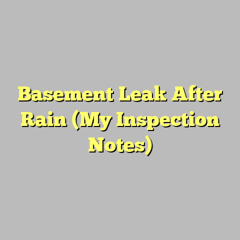 Basement Leak After Rain (My Inspection Notes)