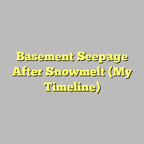 Basement Seepage After Snowmelt (My Timeline)