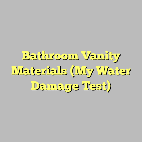 Bathroom Vanity Materials (My Water Damage Test)