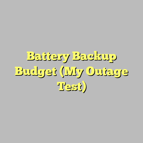 Battery Backup Budget (My Outage Test)