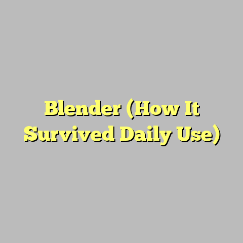 Blender (How It Survived Daily Use)