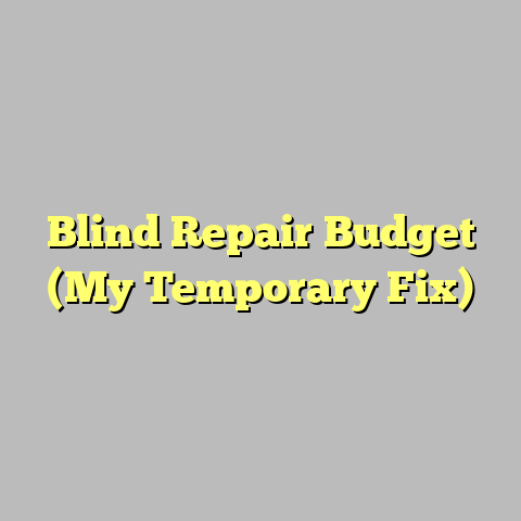 Blind Repair Budget (My Temporary Fix)