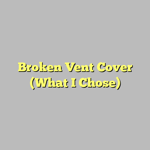 Broken Vent Cover (What I Chose)