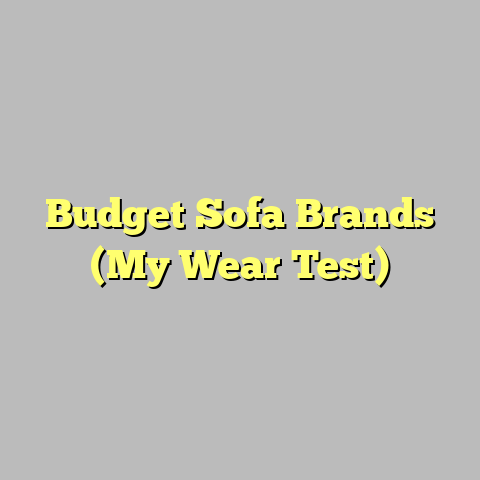 Budget Sofa Brands (My Wear Test)