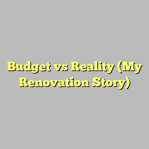 Budget vs Reality (My Renovation Story)