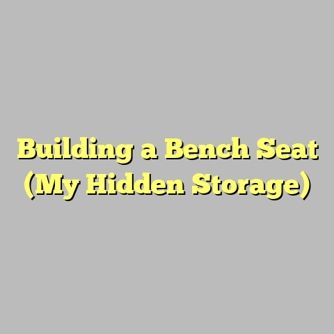 Building a Bench Seat (My Hidden Storage)