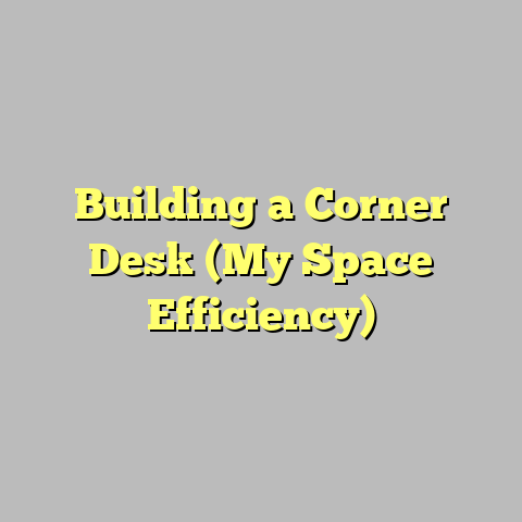 Building a Corner Desk (My Space Efficiency)