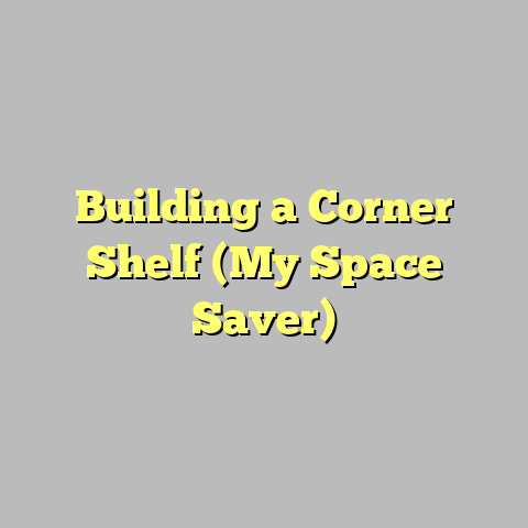 Building a Corner Shelf (My Space Saver)