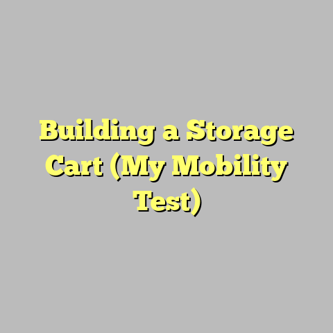 Building a Storage Cart (My Mobility Test)
