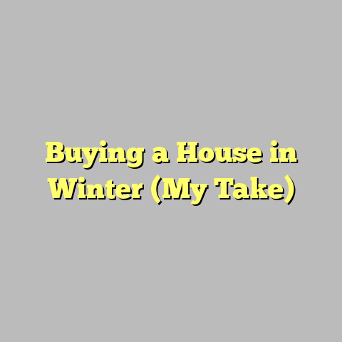 Buying a House in Winter (My Take)