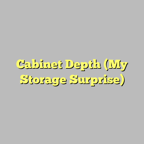 Cabinet Depth (My Storage Surprise)