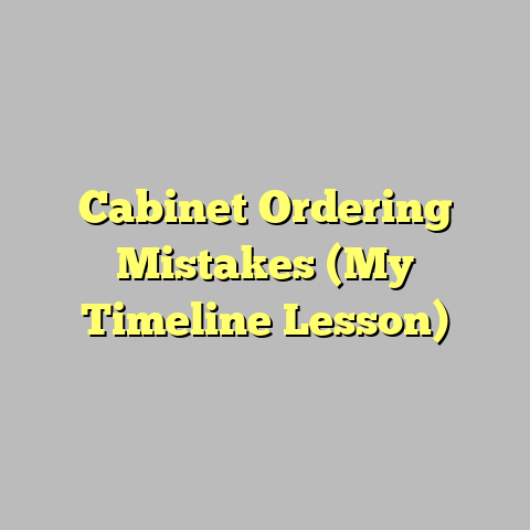 Cabinet Ordering Mistakes (My Timeline Lesson)