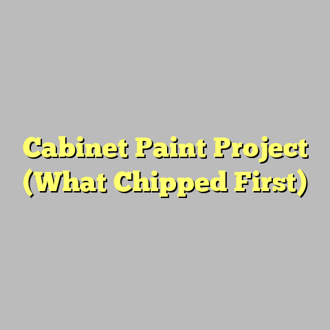 Cabinet Paint Project (What Chipped First)