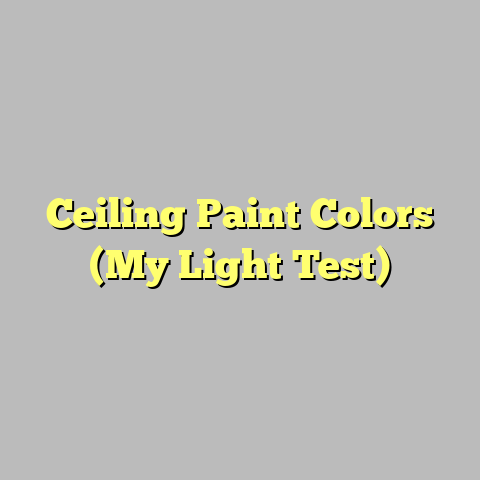 Ceiling Paint Colors (My Light Test)