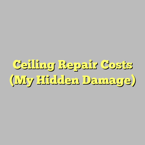 Ceiling Repair Costs (My Hidden Damage)