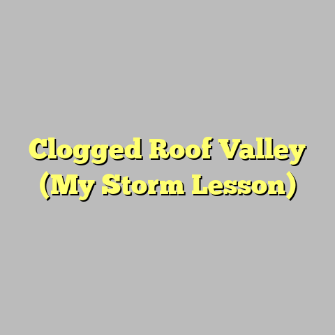 Clogged Roof Valley (My Storm Lesson)