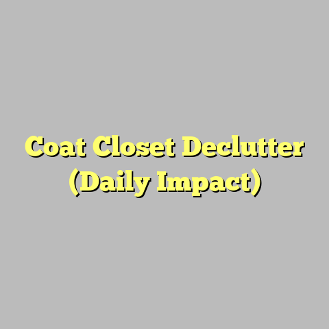 Coat Closet Declutter (Daily Impact)