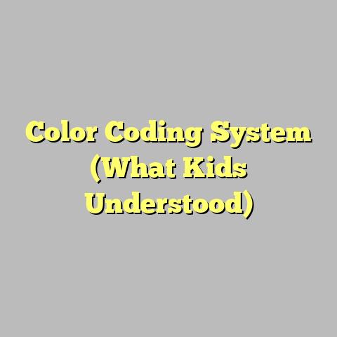 Color Coding System (What Kids Understood)