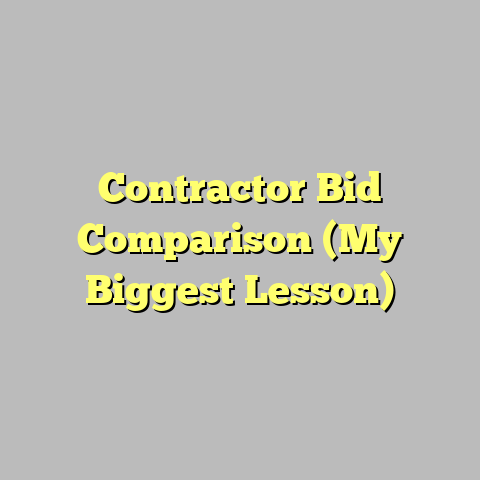 Contractor Bid Comparison (My Biggest Lesson)