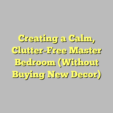 Creating a Calm, Clutter-Free Master Bedroom (Without Buying New Decor)