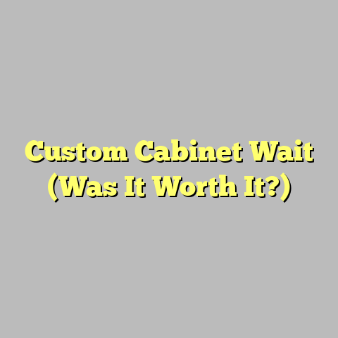 Custom Cabinet Wait (Was It Worth It?)