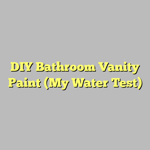 DIY Bathroom Vanity Paint (My Water Test)
