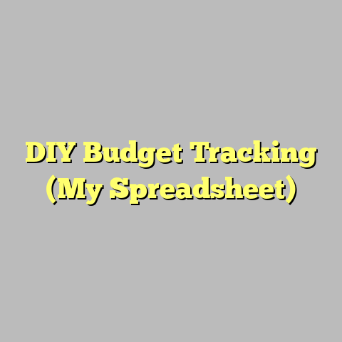 DIY Budget Tracking (My Spreadsheet)