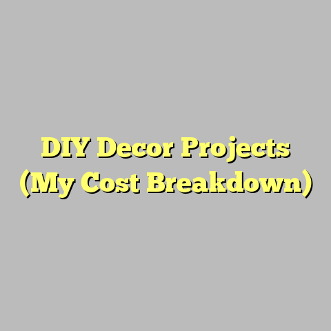 DIY Decor Projects (My Cost Breakdown)