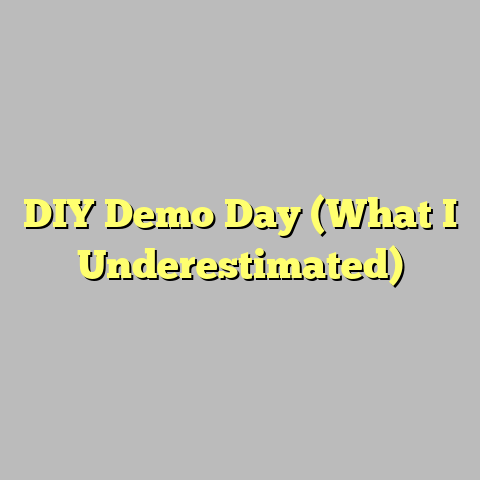 DIY Demo Day (What I Underestimated)