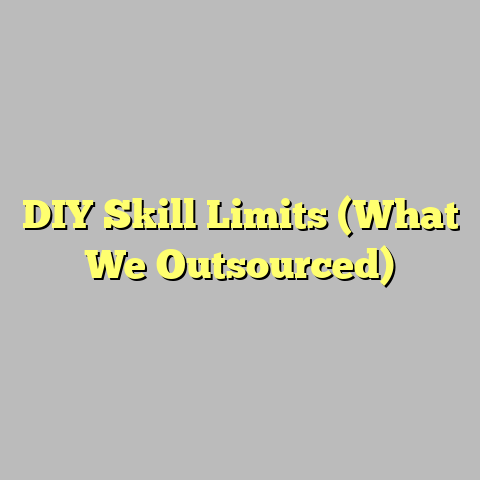 DIY Skill Limits (What We Outsourced)