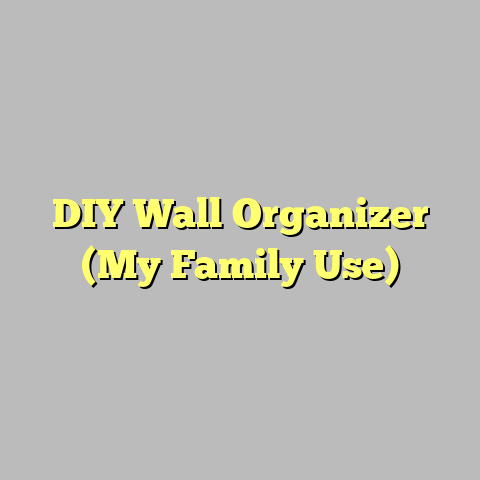 DIY Wall Organizer (My Family Use)