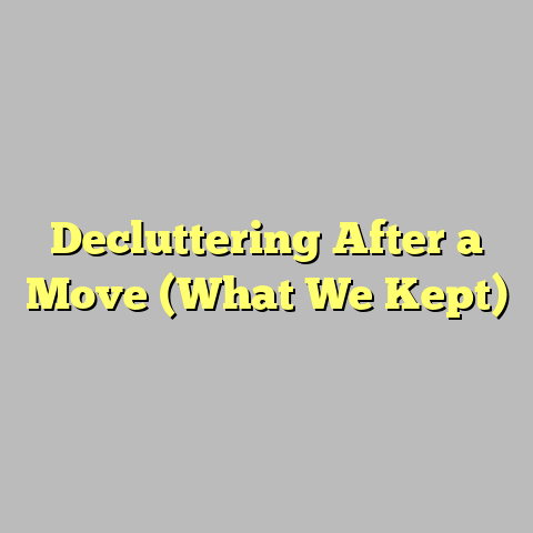 Decluttering After a Move (What We Kept)