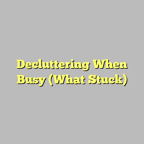 Decluttering When Busy (What Stuck)