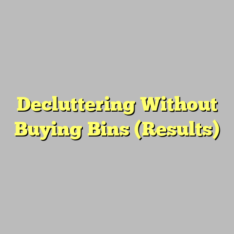 Decluttering Without Buying Bins (Results)