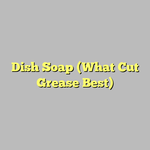 Dish Soap (What Cut Grease Best)