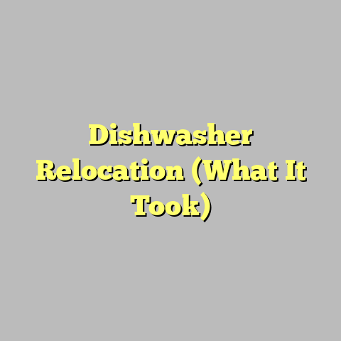 Dishwasher Relocation (What It Took)