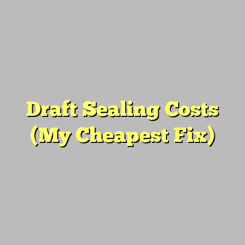 Draft Sealing Costs (My Cheapest Fix)