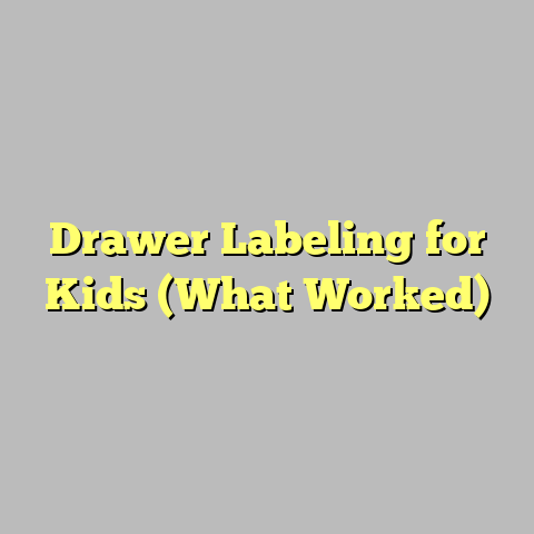 Drawer Labeling for Kids (What Worked)