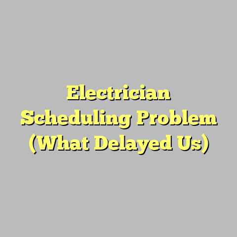 Electrician Scheduling Problem (What Delayed Us)