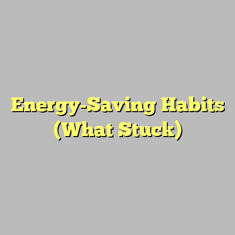 Energy-Saving Habits (What Stuck)