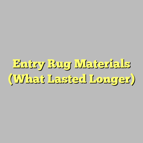 Entry Rug Materials (What Lasted Longer)