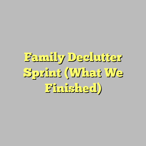 Family Declutter Sprint (What We Finished)